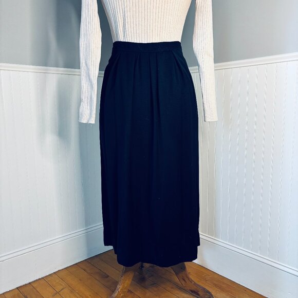 Yves Saint Laurent Dark Navy (almost black) Gaberdine Pencil Skirt - Picture 9 of 11